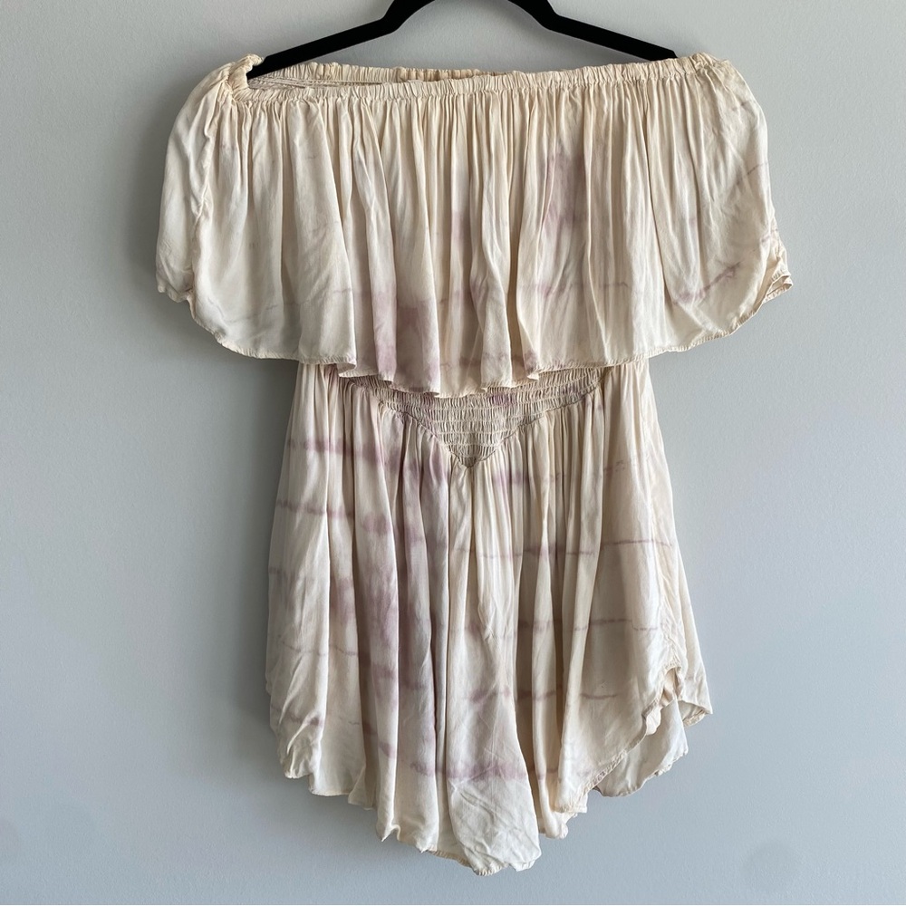 Blue Life Skort Dress Romper Womens Size Small Pink Tie Dye Strapless Boho - Picture 7 of 9